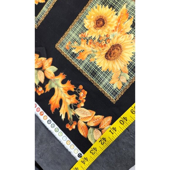 Autumn Elegance Fall Fabric Panel Sunflowers Pumpkins 24"x44" Quilting Cotton - Picture 9 of 16